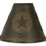 4″ x 10″ x 8″ Punched Tin Star Lamp Shade in Rustic Brown