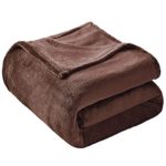 VEEYOO Fleece Blanket Twin Size – Extra Soft Plush Warm Blanket All Seasons Lightweight Fluffy Blanket for Kids, 60 x 80 Inches, Brown