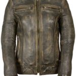 Milwaukee Women’s Distressed Scooter Jacket with Venting (Brown, Large)