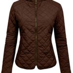 NE PEOPLE Womens Lightweight Quilted Zip Jacket, Large, NEWJ22BROWN