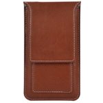 Vertical Texture Premium PU Leather Belt Clip Case Cell Phone Holster Pouch Holder Belt Loop Card Slot Compatible iPhone Xs Max/iPhone Xs/iPhone X/iPhone 8 Plus (Brown, iPhone Xs Max)
