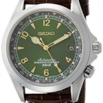 Seiko Men’s Stainless Steel Japanese-Automatic Watch with Leather Calfskin Strap, Brown, 20 (Model: SARB017)