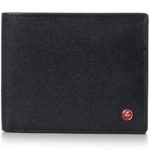 Alpine Swiss RFID Mathias Mens Wallet Deluxe Capacity Passcase Bifold With Divided Bill Section Camden Collection Crosshatch Black