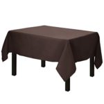 Gee Di Moda Square Tablecloth – 52 x 52 Inch – Chocolate Square Table Cloth for Square or Round Tables in Washable Polyester – Great for Buffet Table, Parties, Holiday Dinner, Wedding & More