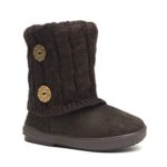 Kids Boots Toddler Girls Cute 2 Buttons Faux Fur Suede Knitting Shoe | 285 (Toddler 8, Brown)