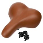 ZHIQIU Comfortable Bike Saddles Extra Wide and Thick Bicycle Seat Integrated Molding Anti-Rain (Brown)