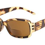 Readers.com Sun Reader: The Karissa Bifocal Reading Sunglasses Plastic Rectangle Style for Women – Brown Tortoise with Amber, 2.25