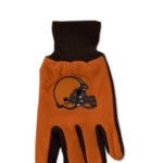 NFL Cleveland Browns Two-Tone Gloves, Orange/Brown