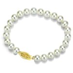 White Akoya Cultured Pearl Bracelet for Women Jewelry 14K Gold 6.5-7mm