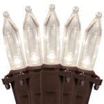 612 Vermont 100 White LED Christmas Lights on a Brown Wire Cord, UL Approved for Indoor and Outdoor Use, Lighted Length 18.5 Feet, Total Length 20.8 Feet, Connect Up to 27 Sets End to End