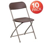 Flash Furniture 10 Pk. HERCULES Series 650 lb. Capacity Premium Brown Plastic Folding Chair