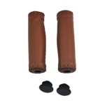 UPANBIKE Bike Grips Push On Retro Synthetic Leather Fit 22.2mm Handlebar End For Mountain Bike Road Bicycle (One Pair)