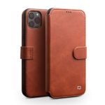 iPhone 11 Pro Max Wallet Case QIALINO Genuine Leather Flip f Protective Sleeve and Card Slot Holder Best Blocking Covers Support Wireless Charging for iPhone 11 Pro Max(Light Brown?6.5inch)