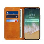 iPhone X Phone Case,taStone Premium PU Leather Wallet Case with Kickstand Flip Cover Stylish Slim Shock-Proof Protective Case with Viewing Stand and Card Slots for iPhone X,iPhone XS,Light Brown