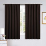 NICETOWN Blackout Curtains 63 inches Length – Energy Saving Thermal Insulated Solid Rod Pocket Blackout Drapes/Draperies for Bedroom (Brown, 2 Pieces, 52 inches by 63 inches)