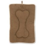 Best Pet Supplies Machine Washable Dog Crate Mat – Double-Sided Kennel Pad-Light Brown Suede, Large