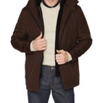 Calvin Klein Men’s Rip Stop Hooded Jacket With Inner Fleece Bib, tobacco, Small