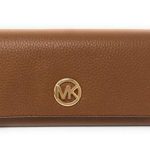 Michael Kors Fulton Flap Continental Carryall Clutch Wallet Purse in Luggage, Large