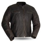 First MFG Co. – Commuter – Men’s Motorcycle Leather Jacket (Brown, Large)