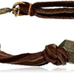 Ettika “Men’s Triple Faceted Bead Deerskin Leather Bracelet