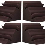 NEW LEVEL Burgundy Acoustic Foam Bass Trap Studio Corner Wall 12″ X 7″ X 7″ (4 PACK)