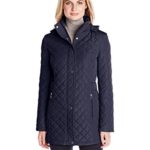 Calvin Klein Women’s Classic Quilt Diamond Body Pattern and Hood, Navy, Small