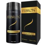 FEBRON Hair Building Fibers – Hair Loss Concealer For Thinning Hair – Giant 30gm Hair Powder Volumizing Based (Light Brown)