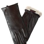 Warm Fleece Lining Touchscreen Texting Driving Winter Womens Leather Gloves