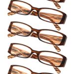 5-Pack Ladies Reading Glasses (Brown Stripe,+2.00)