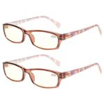 2 Pair Computer Glasses – Anti-blue glasses – Blue Light Blocking Reading Glasses for Women (2 Pack Brown, 2.50)