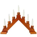 Star Trading 27606-13.5″ x 16.5″ 7 Light Electric Brown Wooden Karin Swedish Candelabra/Candlestick