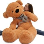 WOWMAX 4.5 Foot Light Brown Giant Teddy Bear Cuddly Stuffed Plush Animals Teddy Bear Toy Doll 55″