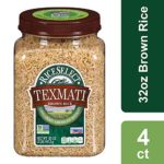 RiceSelect Texmati Brown Rice, Long Grain American Basmati, 32 oz Jars (Pack of 4)