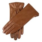 WARMEN Women’s Touchscreen Texting Genuine Nappa Leather Glove Winter Warm Simple Plain Cashmere & Wool Blend Lined Gloves (Medium (7), Saddle Brown (2017 New Touchscreen/Cashmere Blend Lining))