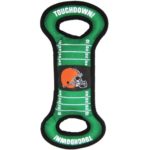 Pets First NFL Football Field Dog Toy with Squeaker. – Cleveland Browns – for Tug, Toss, and Fetch. – Tough & Durable PET Toy