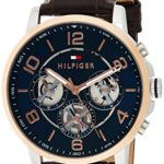 Tommy Hilfiger Men s Quartz Stainless Steel and Leather Casual Watch Color Brown Strap Model 1791290