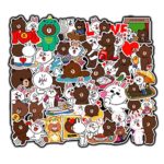 DOFE 100 PCS Brown and Cony Stickers,Cute Animal Vinyl Decals for Laptop, Laptop Stickers,Motorcycle Bicycle Luggage Decal Graffiti Patches for Teens (100 PCS Brown and Cony Stickers)