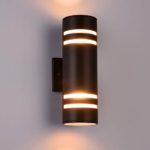 Outdoor Wall Light,Bling Exterior Lighting – ETL Listed,Aluminum Waterproof Wall Mount Cylinder Design – Up Down Light Fixture for Porch, Backyard and Patio [Brown] (Outdoor Wall Light Brown)