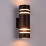 Outdoor Wall Light,Bling Exterior Lighting – ETL Listed,Aluminum Waterproof Wall Mount Cylinder Design – Up Down Light Fixture for Porch, Backyard and Patio [Brown] (Outdoor Wall Light Brown)
