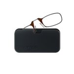 ThinOptics Reading Glasses + Black Universal Pod Case | Brown Frame, 1.50 Strength Readers