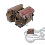 Brown Motorcycle Saddle Bags, with Waterproof cover for Scooter Motorcycle Saddlebags Luggage Pannier