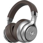 Picun P28S Bluetooth Headphones Over Ear 40 Hrs Playtime, CSR EQ Bass Dual Driver HiFi Stereo Wireless Headphones with HD Mic, Battery Indicator, Comfy Protein Earmuff for Gym Cellphone TV PC (Brown)