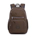 Nylon Casual Daypacks Lightweight Waterproof Laptop Backpack (Coffee)