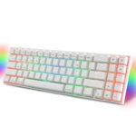 RK ROYAL KLUDGE RK71 RGB Mechanical Gaming Keyboard 71 Keys Small Compact Wireless Bluetooth Wired Mini Portable Keyboard Brown Switch-White