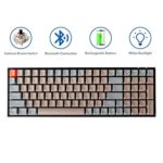 Keychron K4 Mechanical Keyboard, Wireless Mechanical Keyboard with White LED Backlight/Gateron Brown Switch/Wired USB C / 96% Layout, Bluetooth Gaming Keyboard for Mac Windows PC Gamer