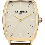 Ben Sherman Men’s Analog-Quartz Watch with Leather Strap, Brown, 18 (Model: WB064BRG)