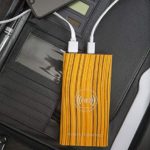 MORPHEUSWERKS Portable Wireless Charger Power Bank 10000mAh, Wooden Grain Design, Ultra Slim, Dual Input Port, Including Type-C. Compatible with iOS, Android and Others. (Light Brown)