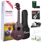Soprano Ukulele With Ukelele Beginner Kit (Uke Bag Strap Tuner String) From Kmise