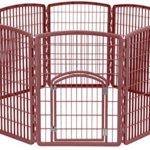 IRIS Exercise 8 Panel Pen Panel Pet Playpen with Door – 34 Inch, Brown
