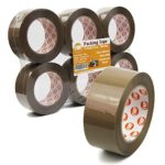 [6 Pack]110 Yard x 1.9″ Inches, 2.7mil Thick, Brown Packing Tape Rolls Pack Heavy Duty Packaging Adhesive Sealing for Shipping Moving Storage